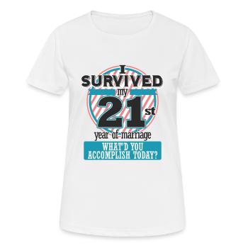 21. Hochzeitstag lustiges Geschenk seit - Frauen T-Shirt atmungsaktiv - Weiß - Vorne - AI Model Female 172 dark (172cm)