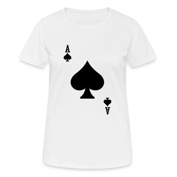 Ace of Spades - Playing Card Poker Costume Carnival - Women's Breathable T-Shirt - white - Front - AI Model Female 172 dark (172cm)