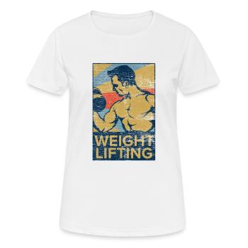Kraftsport Hanteln Gewichte Fitness Training - Frauen T-Shirt atmungsaktiv - Weiß - Vorne - AI Model Female 172 dark (172cm)
