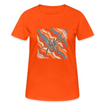 Spinne - Frauen T-Shirt atmungsaktiv - Neonorange - Vorne - AI Model Female 172 dark (172cm)