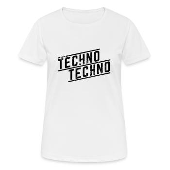 Techno Techno - Frauen T-Shirt atmungsaktiv - Weiß - Vorne - AI Model Female 172 dark (172cm)