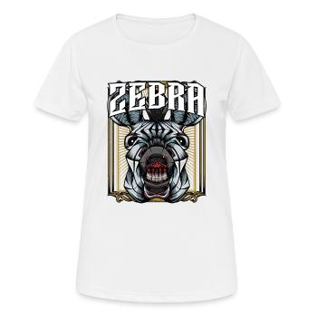 Zebra Zebrastreifen Zebrakopf Modern Trendy Pferd - Frauen T-Shirt atmungsaktiv - Weiß - Vorne - AI Model Female 172 dark (172cm)