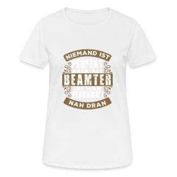 Beamter - Frauen T-Shirt atmungsaktiv - Weiß - Vorne - AI Model Female 172 dark (172cm)