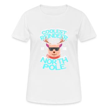 Kühlstes Rentier am Nordpol - Frauen T-Shirt atmungsaktiv - Weiß - Vorne - AI Model Female 172 dark (172cm)