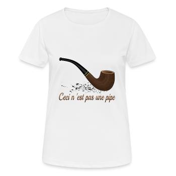 Ceci N'est Pas Une Pipe - Frauen T-Shirt atmungsaktiv - Weiß - Vorne - AI Model Female 172 dark (172cm)