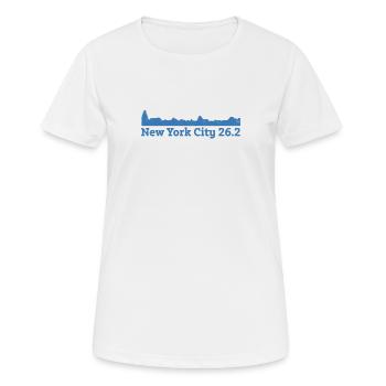 Exécuter la carte d'élévation de New York City 26.2 NYC - T-shirt respirant Femme - blanc - Devant - AI Model Female 172 dark (172cm)