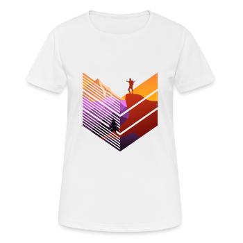 Bergsteiger Modern - Frauen T-Shirt atmungsaktiv - Weiß - Vorne - AI Model Female 172 dark (172cm)