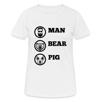 ManBearPig - T-shirt respirant Femme - blanc - Devant - AI Model Female 172 dark (172cm)