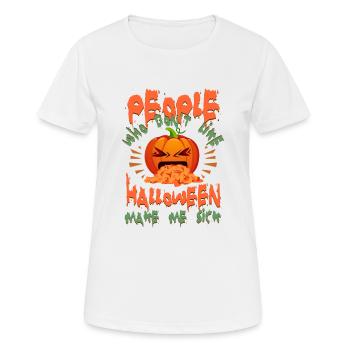 Halloween Sick Pumpkin - Frauen T-Shirt atmungsaktiv - Weiß - Vorne - AI Model Female 172 dark (172cm)