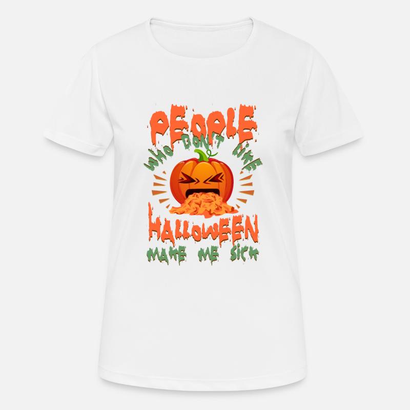 Halloween Sick Pumpkin - Women's Breathable T-Shirt - white