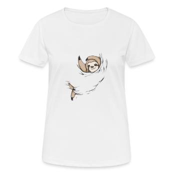 sleeping sloth gift - Women's Breathable T-Shirt - white - Front - AI Model Female 172 dark (172cm)