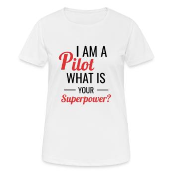 pilot - Women's Breathable T-Shirt - white - Front - AI Model Female 172 dark (172cm)