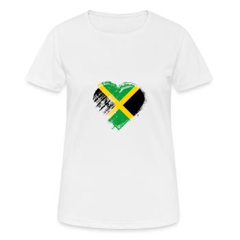 Grungy I Love Jamaica Heart Flag - Women's Breathable T-Shirt - white - Front - AI Model Female 172 dark (172cm)