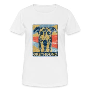 Le lévrier - T-shirt respirant Femme - blanc - Devant - AI Model Female 172 dark (172cm)