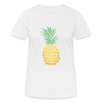 Cadeau ananas pickeball - T-shirt respirant Femme - blanc - Devant - AI Model Female 172 dark (172cm)