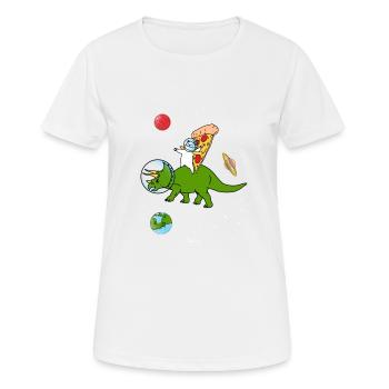 cadeau de pizza chat et dinosaure - T-shirt respirant Femme - blanc - Devant - AI Model Female 172 dark (172cm)