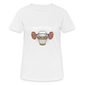 Cadeau de café fort - T-shirt respirant Femme - blanc - Devant - AI Model Female 172 dark (172cm)