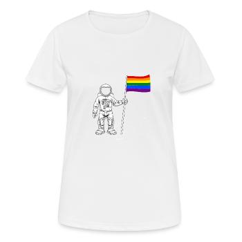 Cadeau de l'astronaute LGBT - T-shirt respirant Femme - blanc - Devant - AI Model Female 172 dark (172cm)