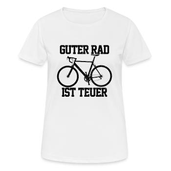 Bon vélo coûte cher - Vélo de route drôle - T-shirt respirant Femme - blanc - Devant - AI Model Female 172 dark (172cm)