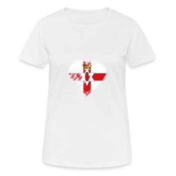 Grungy I Love Drapeau Irlande Du Nord Coeur - T-shirt respirant Femme - blanc - Devant - AI Model Female 172 dark (172cm)