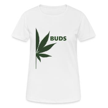 Meilleurs bourgeons - Cannabis Marijuana Kiffer Partnershirt - T-shirt respirant Femme - blanc - Devant - AI Model Female 172 dark (172cm)