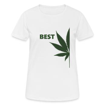 Meilleurs bourgeons - Cannabis Marijuana Kiffer Partnershirt - T-shirt respirant Femme - blanc - Devant - AI Model Female 172 dark (172cm)