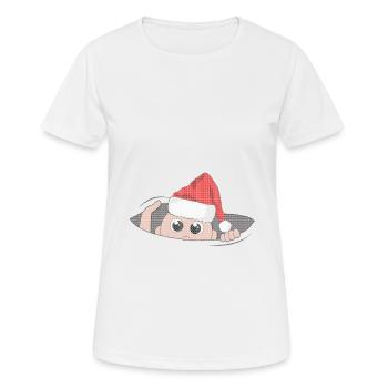 Baby Nikolaus Weihnachten Schwanger Mama Geschenk - Frauen T-Shirt atmungsaktiv - Weiß - Vorne - AI Model Female 172 dark (172cm)