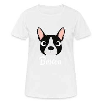 Boston - Boston Bull Terrier - Women's Breathable T-Shirt - white - Front - AI Model Female 172 dark (172cm)