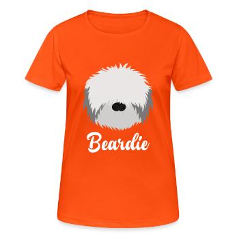 Beardie - Colley barbu - T-shirt respirant Femme - orange néon - Devant - AI Model Female 172 dark (172cm)