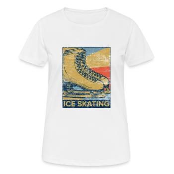 Patins à glace rétro - T-shirt respirant Femme - blanc - Devant - AI Model Female 172 dark (172cm)