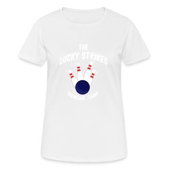 The Lucky Strikes Bowling-Team - Frauen T-Shirt atmungsaktiv - Weiß - Vorne - AI Model Female 172 dark (172cm)