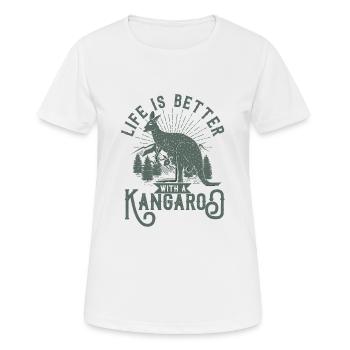 kangourou - T-shirt respirant Femme - blanc - Devant - AI Model Female 172 dark (172cm)