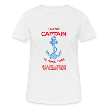 I Am Captainred - Women's Breathable T-Shirt - white - Front - AI Model Female 172 dark (172cm)
