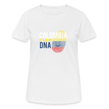 Kolumbien Es ist in meiner DNA - Frauen T-Shirt atmungsaktiv - Weiß - Vorne - AI Model Female 172 dark (172cm)