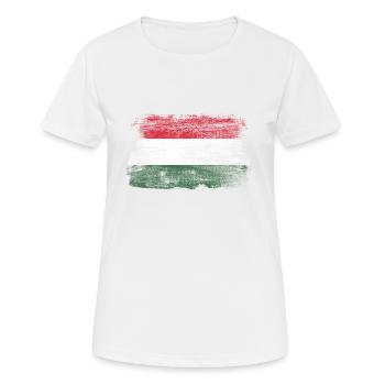 Ungarn Stolz ungarische Flagge Geschenk - Frauen T-Shirt atmungsaktiv - Weiß - Vorne - AI Model Female 172 dark (172cm)