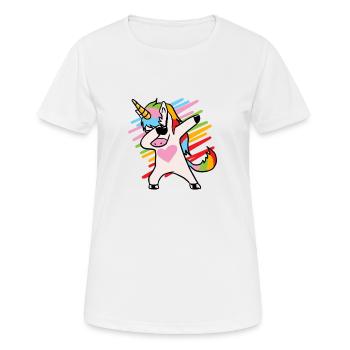 Einhorn tupfen Geschenk - Frauen T-Shirt atmungsaktiv - Weiß - Vorne - AI Model Female 172 dark (172cm)