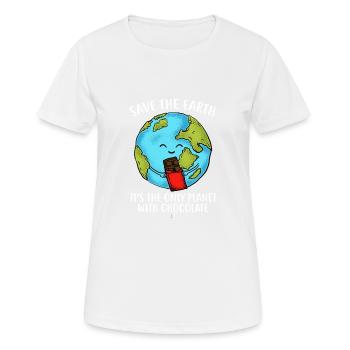 Rette das Erdgeschenk - Frauen T-Shirt atmungsaktiv - Weiß - Vorne - AI Model Female 172 dark (172cm)
