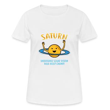 lustiges Saturn-Geschenk - Frauen T-Shirt atmungsaktiv - Weiß - Vorne - AI Model Female 172 dark (172cm)
