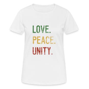 Amour paix unité Jamaïque Reggaeton Rasta Gift - T-shirt respirant Femme - blanc - Devant - AI Model Female 172 dark (172cm)