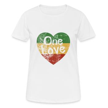 Reggae Jamaica One Love Cadeau Reggaeton Rasta - T-shirt respirant Femme - blanc - Devant - AI Model Female 172 dark (172cm)