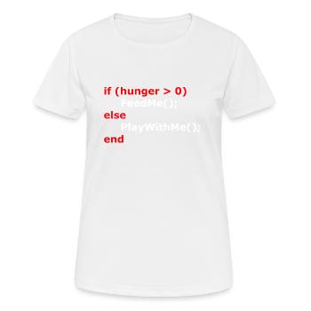 Coding If Hunger - T-shirt respirant Femme - blanc - Devant - AI Model Female 172 dark (172cm)