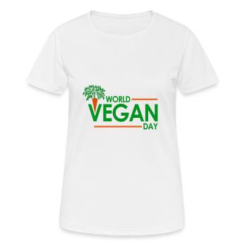 World Vegan Day Geschenkidee Geburtstag Weihnacht - Frauen T-Shirt atmungsaktiv - Weiß - Vorne - AI Model Female 172 dark (172cm)