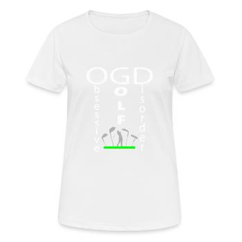 Hilarious Golf Geschenk Design OGD Obessive Golf - Frauen T-Shirt atmungsaktiv - Weiß - Vorne - AI Model Female 172 dark (172cm)
