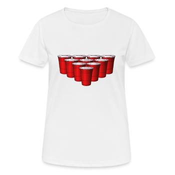 Beer pong 10 cups - Women's Breathable T-Shirt - white - Front - AI Model Female 172 dark (172cm)