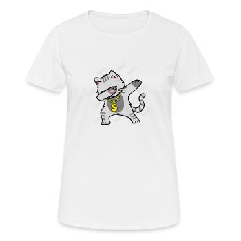 Cadeau de chat dab - T-shirt respirant Femme - blanc - Devant - AI Model Female 172 dark (172cm)