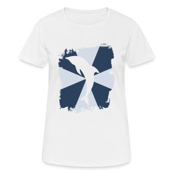 Cadeau autiste dauphin océan thérapie sous-marine - T-shirt respirant Femme - blanc - Devant - AI Model Female 172 dark (172cm)