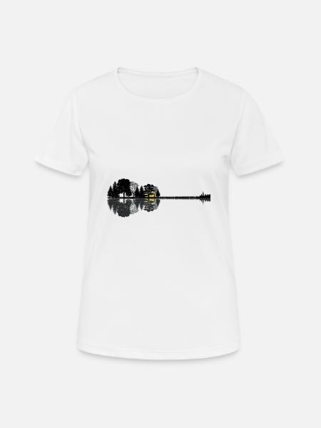Abstrakte Gitarre | Wald See Gitarrist Geschenk - Frauen T-Shirt atmungsaktiv - Weiß