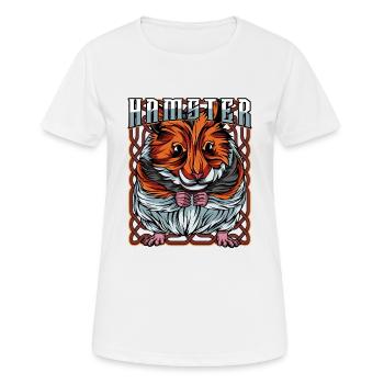Trendy Hamster Haustier Nagetier Maus Geschenk - Frauen T-Shirt atmungsaktiv - Weiß - Vorne - AI Model Female 172 dark (172cm)