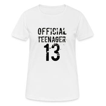 Anniversaire officiel de l’adolescent - T-shirt respirant Femme - blanc - Devant - AI Model Female 172 dark (172cm)