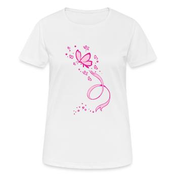 Ruban rose de sensibilisation au cancer du sein - T-shirt respirant Femme - blanc - Devant - AI Model Female 172 dark (172cm)